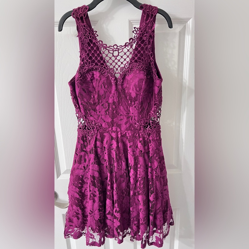 City Studio Deep Purple Floral Dress